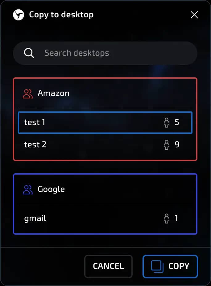 copy to desktop