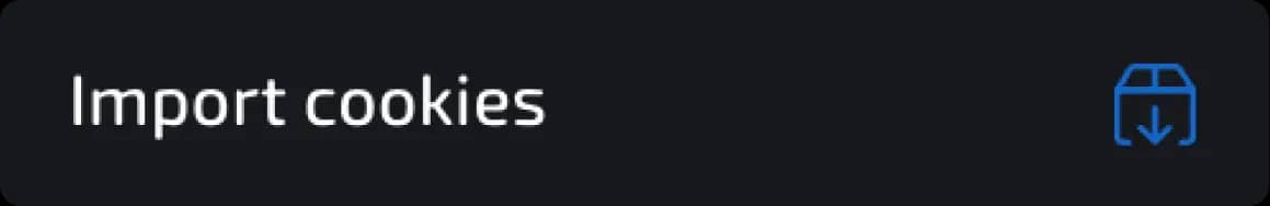 import cookies button