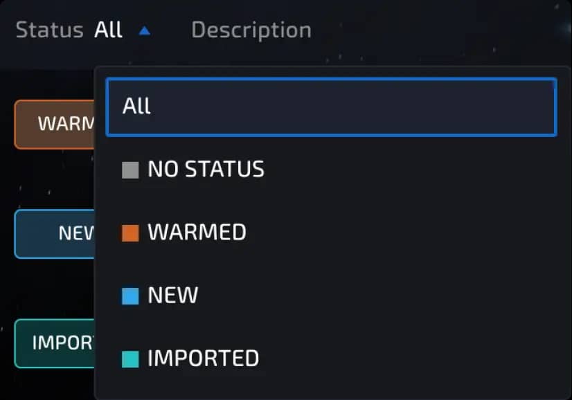 statuses filter