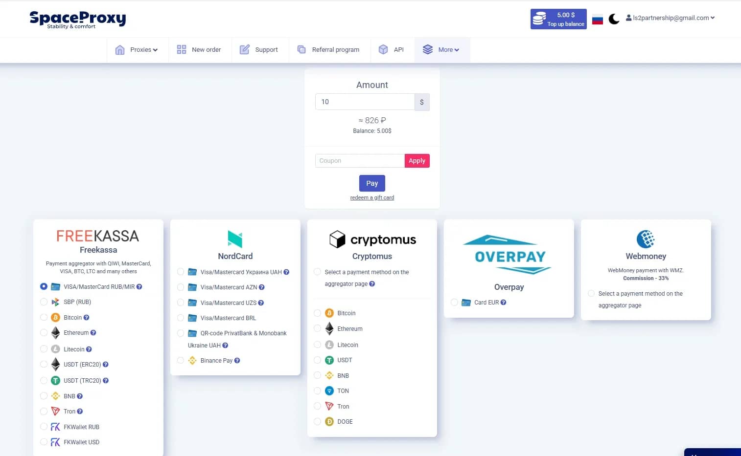 Обзор SpaceProxy: цены, ГЕО, скорость и работа прокси в Linken Sphere - img 1