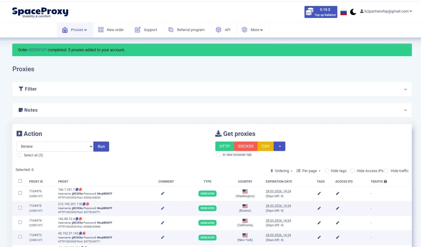 SpaceProxy Review: Pricing, GEOs, Speed, and Proxy Performance on Linken Sphere - img 4