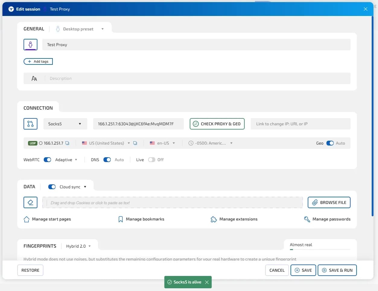 ProxyStores Review: Prices, GEOs, Speed, and Proxy Performance in Linken Sphere - img 5