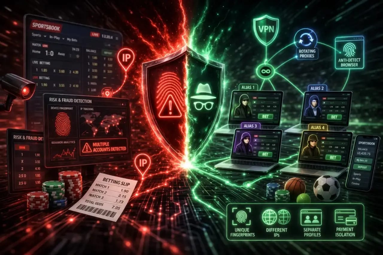 Multi-accounting at bookmakers: how anti-fraud works, risks, and methods for bypassing protection
