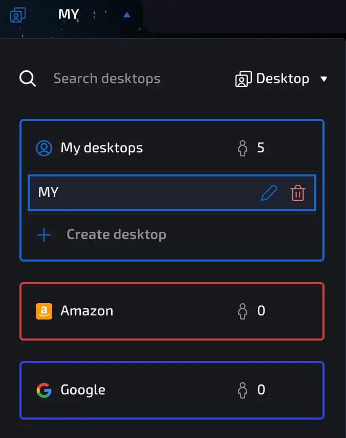 desktop deletion