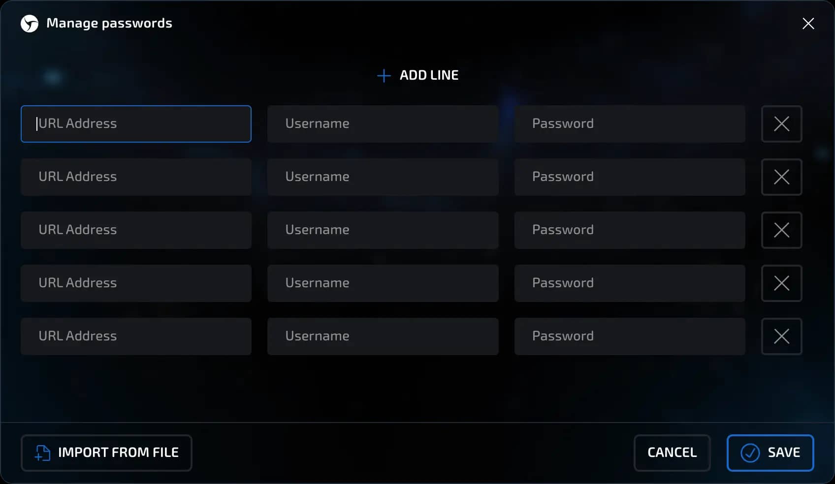 manage passwords