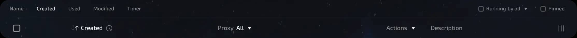 sorting/filtering