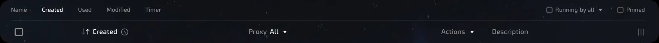 sorting/filtering