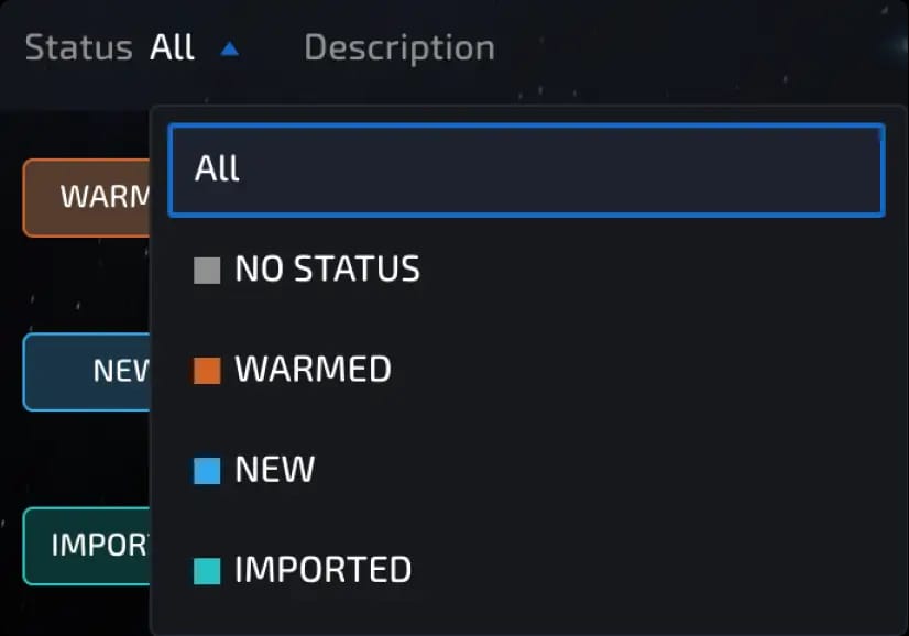 statuses filter