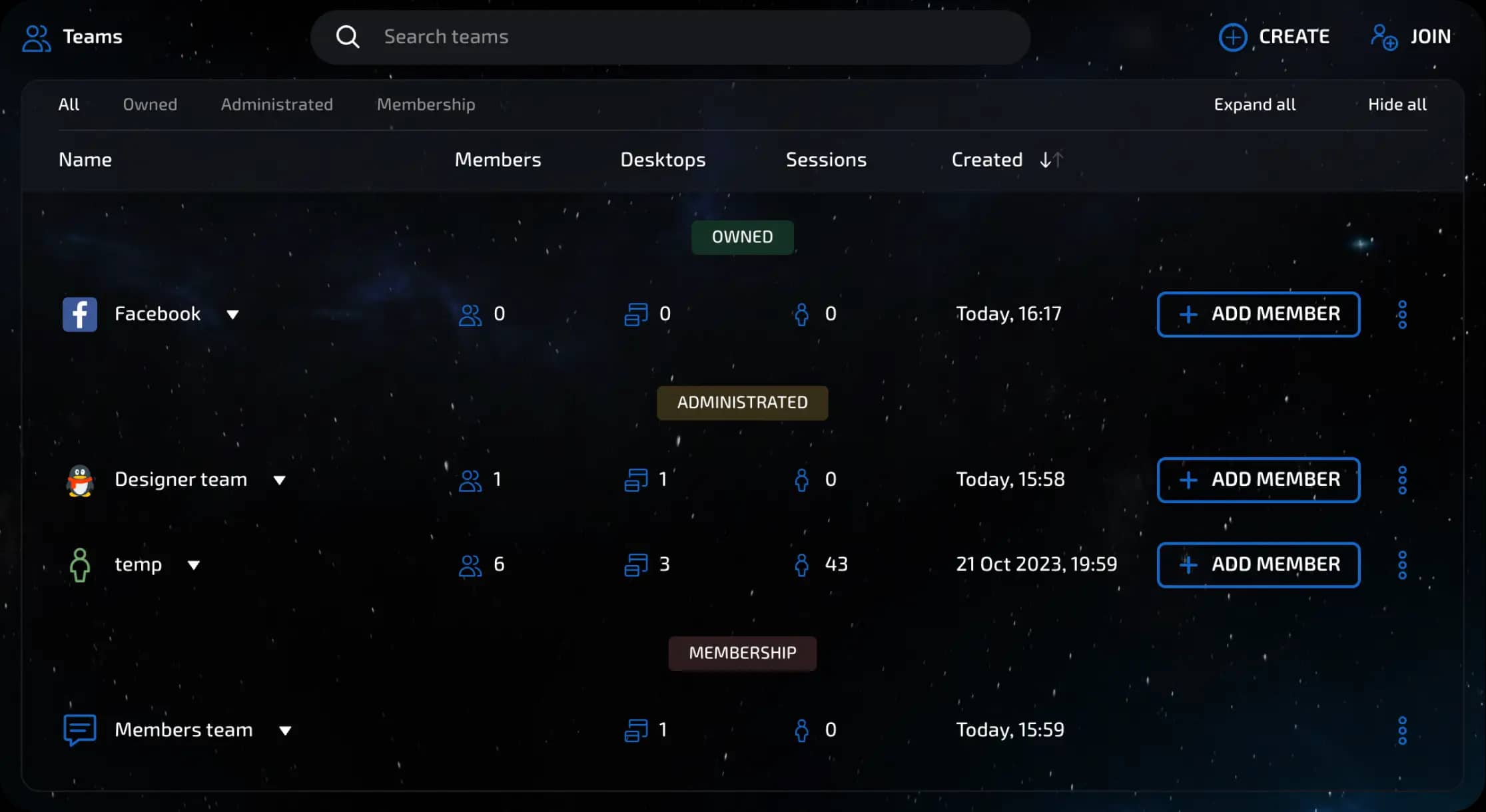 team view