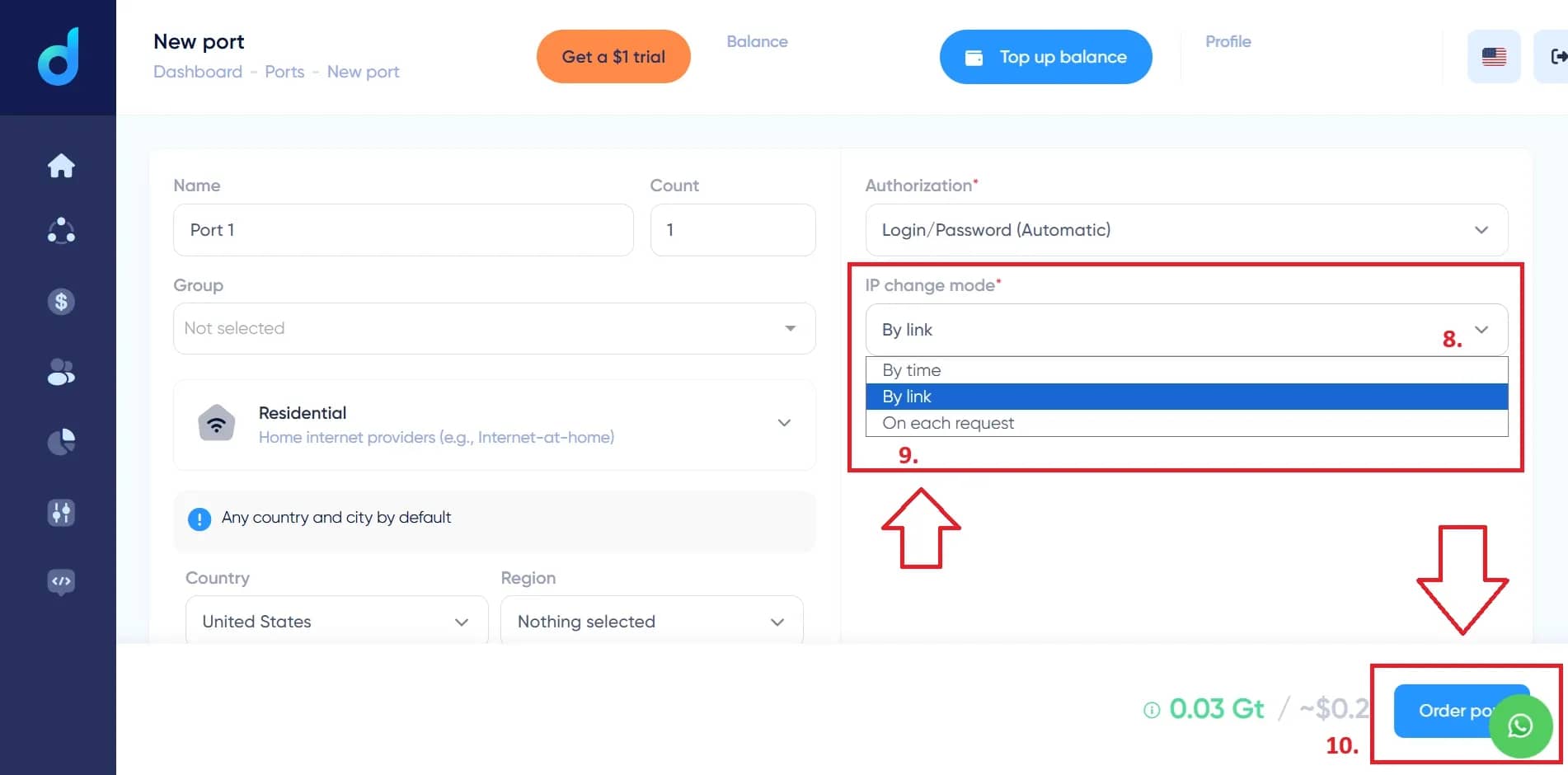 How to rent a proxy port in Dexodata and connect it in Linken Sphere - img 10