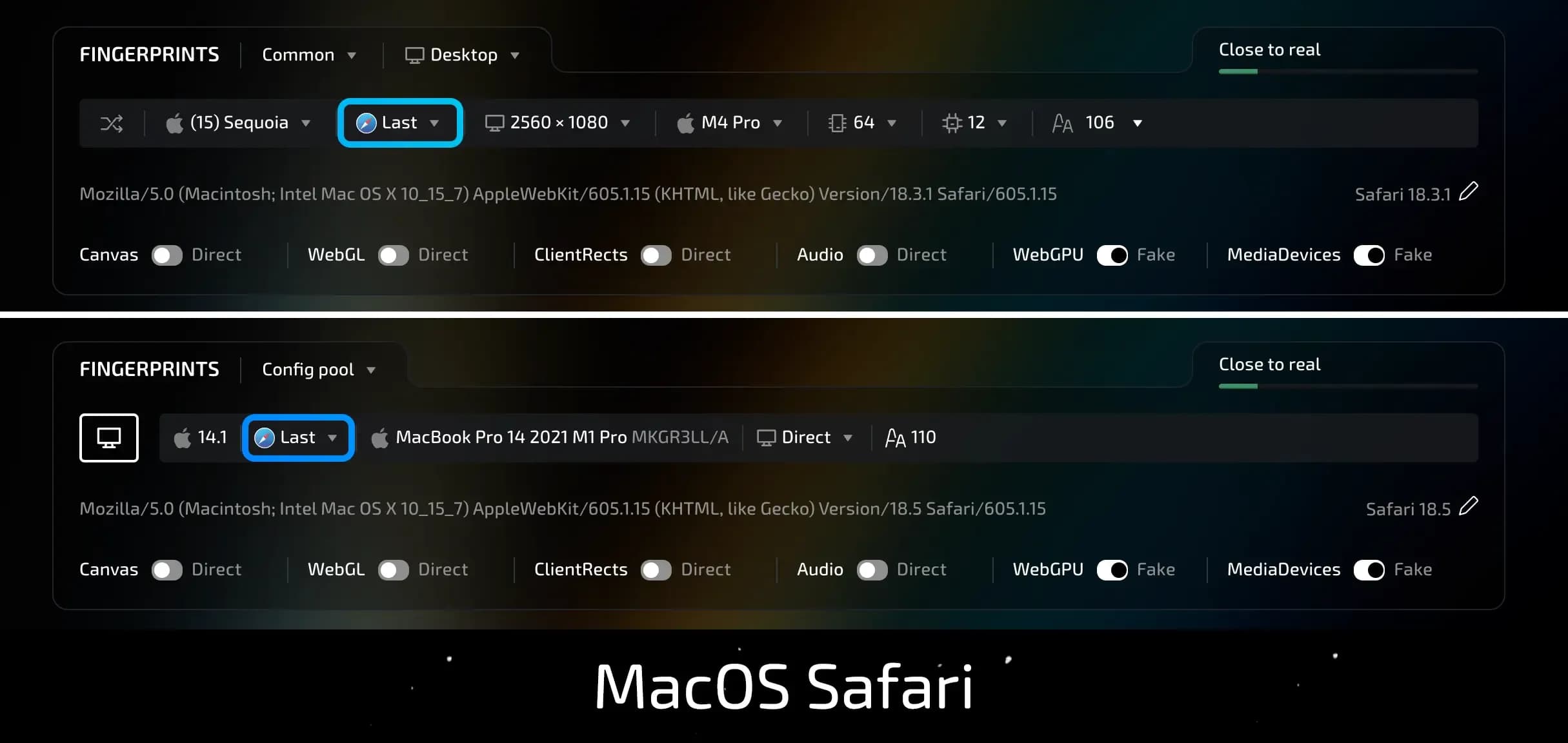 Конфигурации браузера Safari в Linken Sphere - img 1