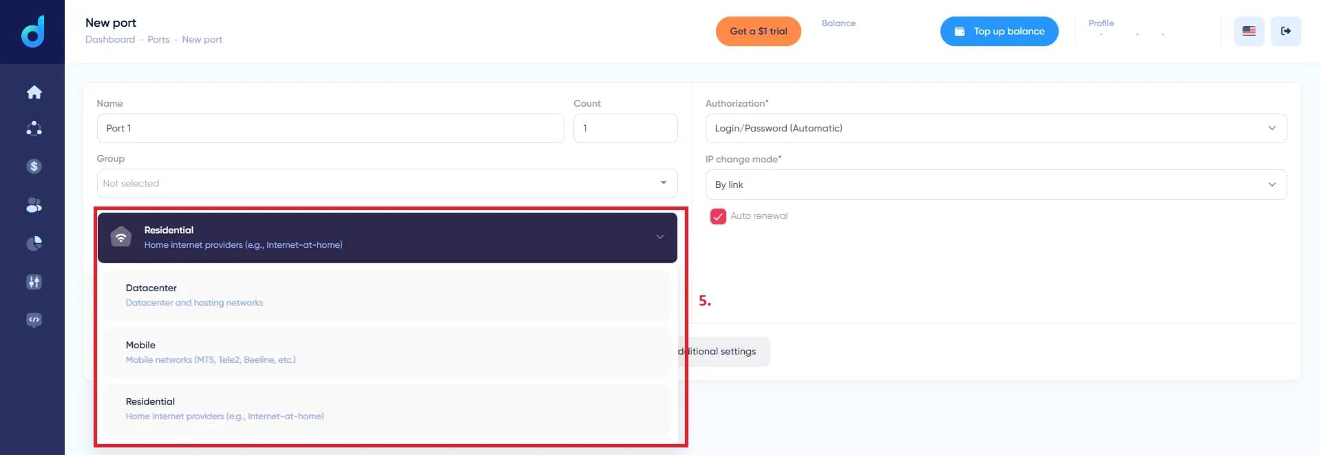 How to rent a proxy port in Dexodata and connect it in Linken Sphere - img 7