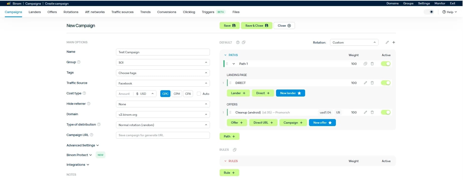 Universal Tracker for Affiliate Marketing: An Overview of Binom - img 6