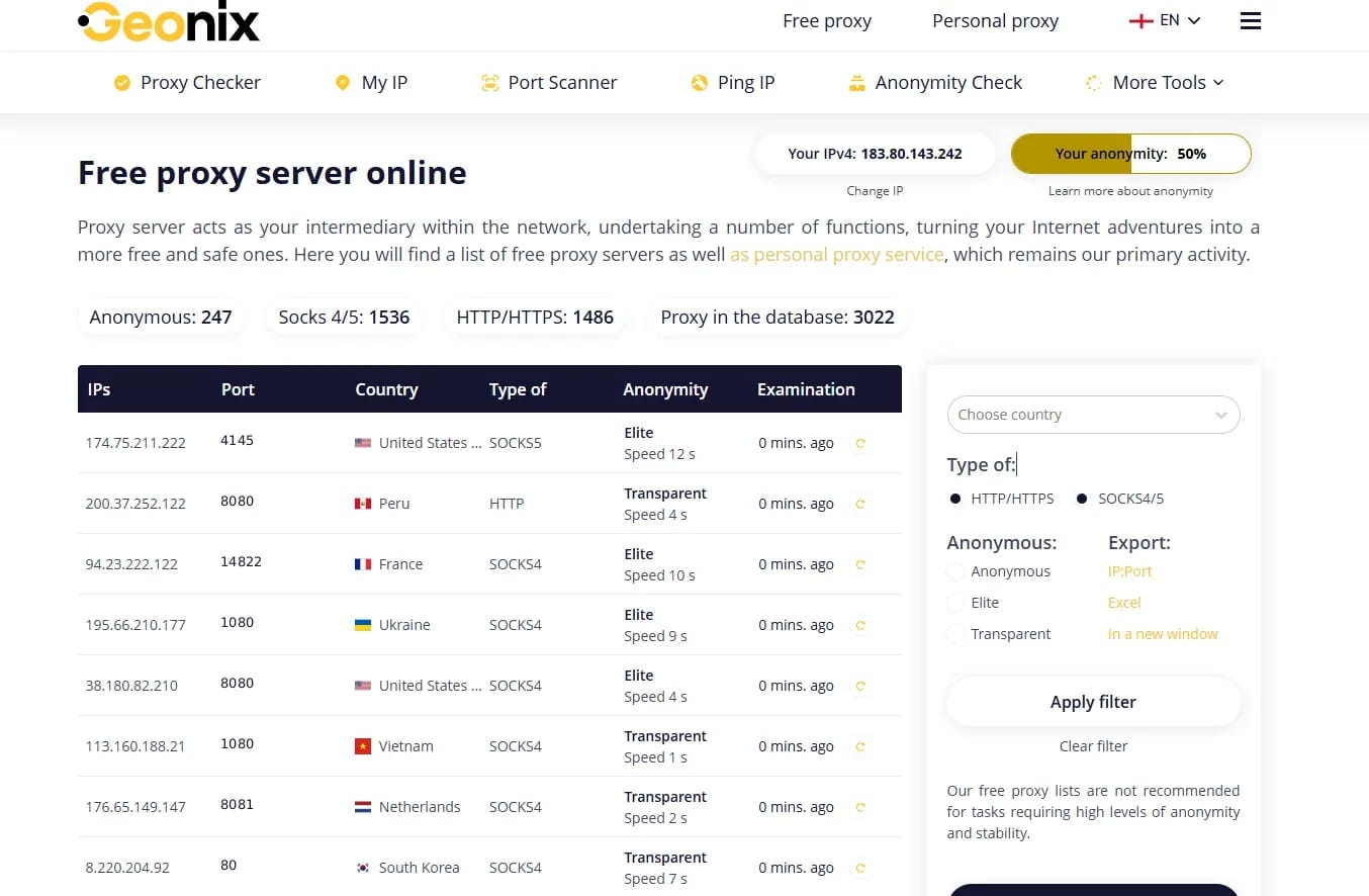 Free Proxies — 7 Verified Sites - img 6