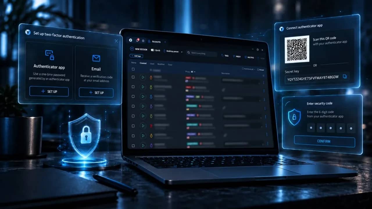 Настройка двухфакторной аутентификации TOTP в Linken Sphere