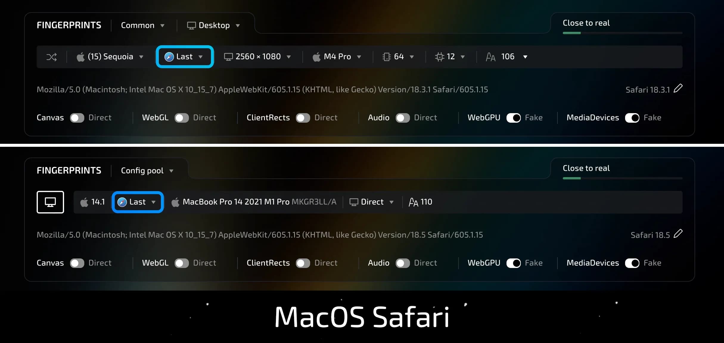 Linken Sphere'de Safari Tarayıcı Yapılandırmaları - img 1