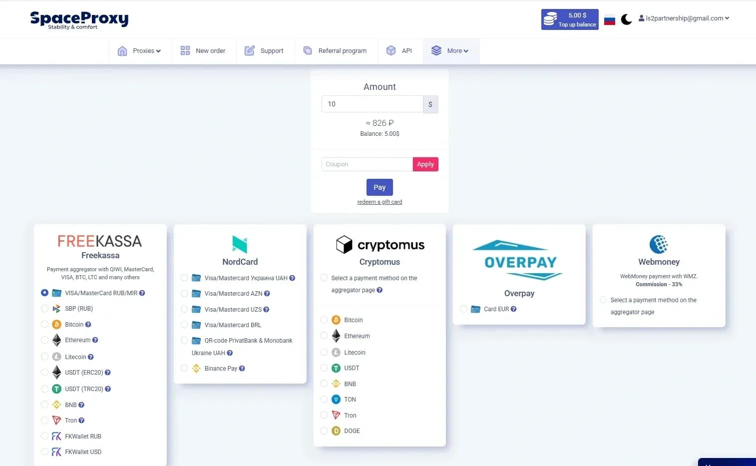 SpaceProxy Test — Preise, GEOs, Geschwindigkeit und Proxy-Performance in Linken Sphere - img 1